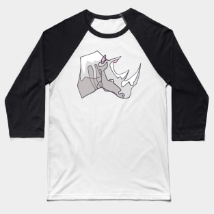 Hand drawn rhino head vector illustration Baseball T-Shirt